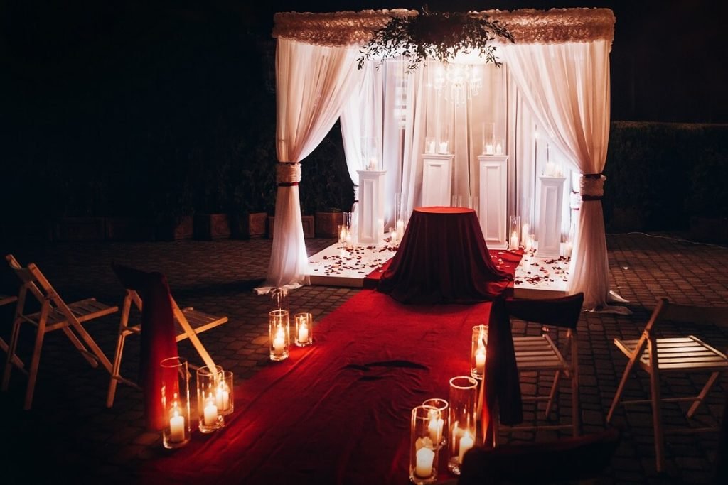 Premium wedding backdrop decoration setup