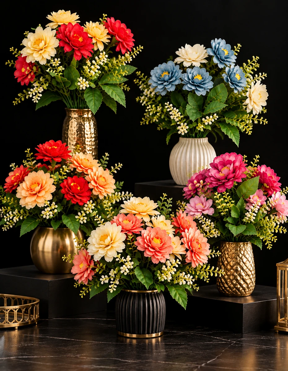 Artificial flowers for wedding decoration and event styling