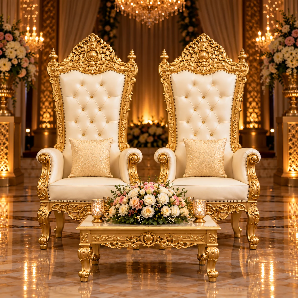 Wedding Throne Chairs and Decoration Props